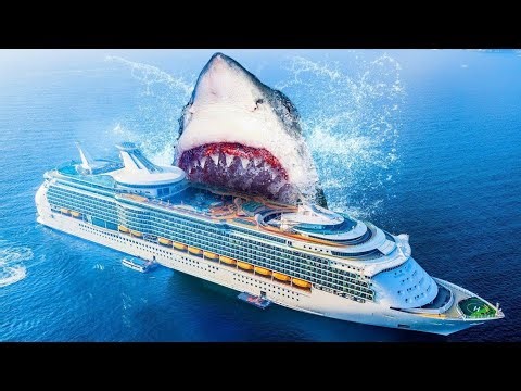 "Biggest Shark in the World 🌎 vs Dinosaur 🦖"Megalodon 🦈 vs T-Rex 🦖: Who Would Win?"2.