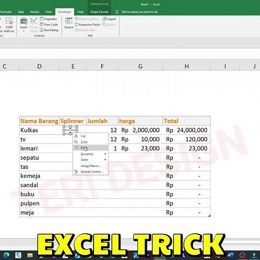 How to create a spin button in excel
