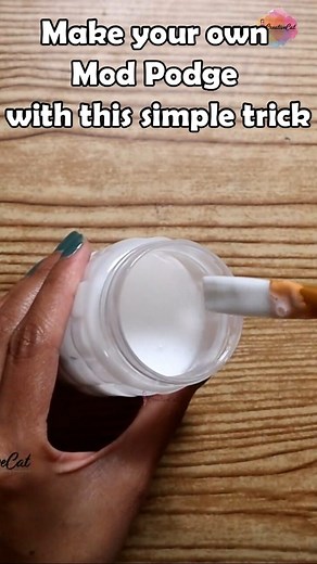 Make your own Mod Podge with this simple trick #creativecatcraft #reelsfb #artandcraft #modpodge #decoupageart | CreativeCat