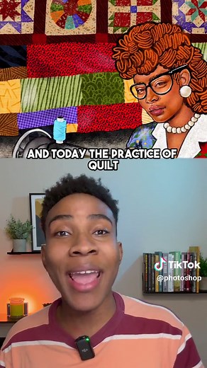The tradition of Black & African-American quilt making with @Gen Z Historian ✨🎨 Artwork by @Domonique Brown • Today African American quilts are one of the most identifiable artforms associated with Black history and culture. To this day, the traditional art form is still practiced and prevalent across the country. You can show your support by buying quilts or other art from a Black artist right now 💙 #BlackHistoryMonth #AmplifyBlackVoices #BlackArtists #AfricanAmericanQuilts #quiltmaking #quil