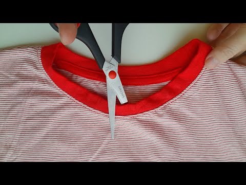 DIY Fashion Hack: Turn Your Crew Neck T-Shirt into a V-Neck—No Sewing Machine Needed!