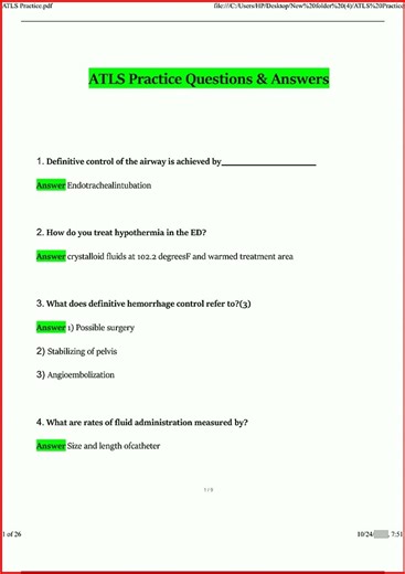Atls Practice Actual Exam Newest Questions And Verified Answupdate video