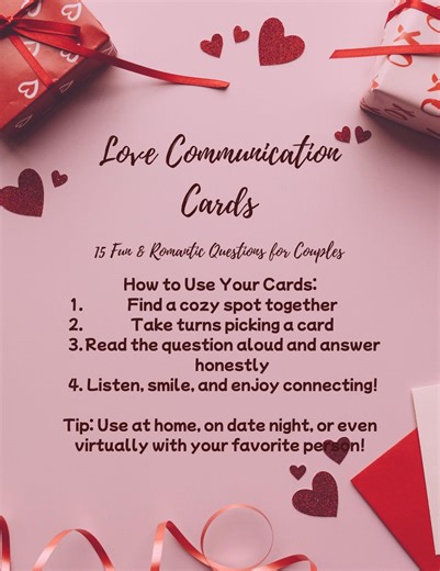 Love Communication Cards for Couples | Fun & Romantic Questions | Valentine’s Day Digital Gift - Etsy UK