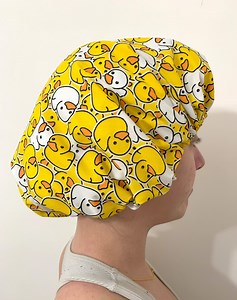 Rubber Ducky Shower Cap: Waterproof Cotton Bath Cap, Yellow, Fun Unisex Gift - Etsy