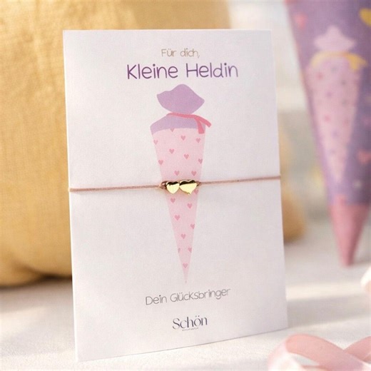 Back-to-school Bracelet for Girls – Golden Hearts Lucky Charm for the Start of School - Etsy