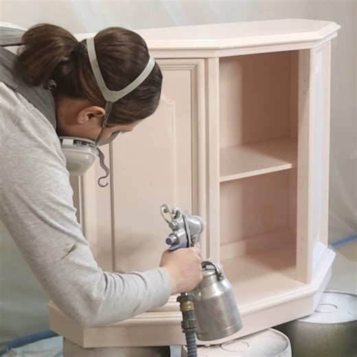 Soft Pink Painted Hallway Cabinet Makeover | A Ray of Sunlight - Painted Furniture & DIY