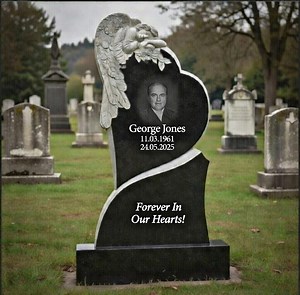 Custom Angel Heart Headstone - Weeping Angel Memorial Granite Grave Marker Engraved - Etsy