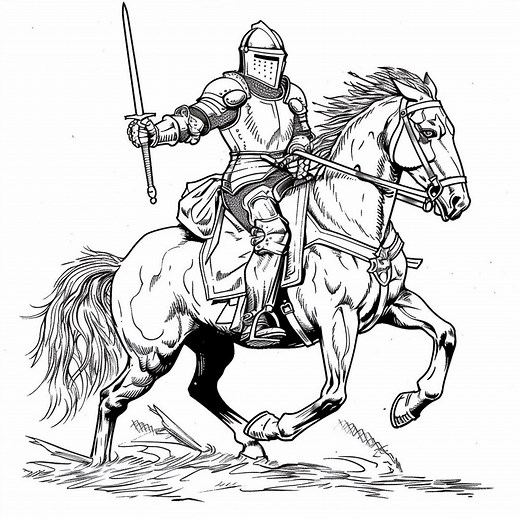 Medieval Knight Coloring Pages: Detailed Fantasy Art (digital Download) - Etsy