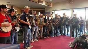 The Quaker City String Band on Sunday 11/5/23 at the annual Francis McIntyre Sr. Memorial Fund, Mummers for Veterans event supporting the Veterans Multi-Service Center. | Mummers Museum