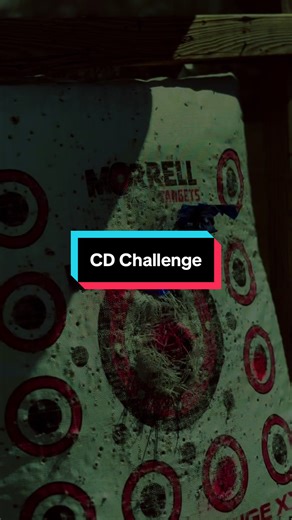 @K.D.A. Archery suggested to try to shoot the middle of a CD without it breaking. One CD at 20 yards. Didn’t go through the middle, but that crack was pretty satisfying. #challenge #archery #bowandarrow #perfectday #compoundbow