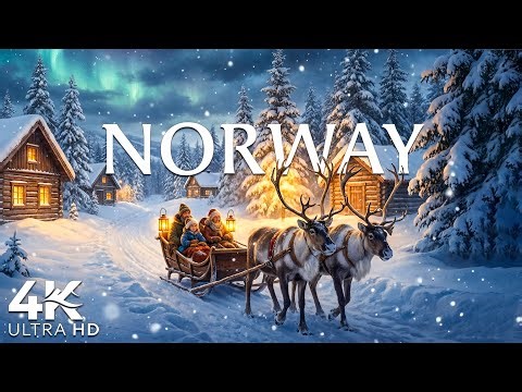 Winter in Norway 4K 🎄 Snowy Fjords, Frozen Lakes & Cozy Villages | Cinematic Nature Film