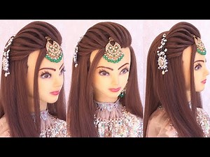 2 Front Bridal Puff hairstyles l Quick open hairstyles girl l Wedding hairstyles l engagement look