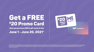 Give Dad some much-needed ME time. Get a FREE $20 Promo Card when you purchase $80 in gift cards now through June 20, 2021.* Not available online. See franchised location for promotion details. https://bit.ly/38rQQXF | Massage Envy