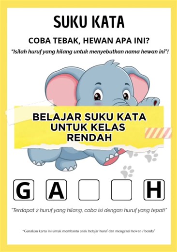 Menulis Suku Kata untuk Kelas Rendah