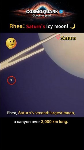Saturn's Icy Moon: Rhea’s 2,000km Canyon! 😱 #shorts #saturn #space #astronomy