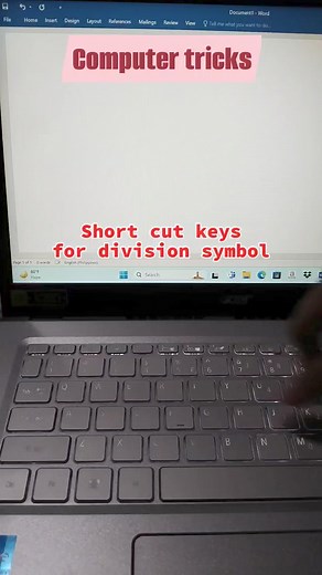 Computer Keyboard Shortcut Keys How to type division symbol #tips #education | Teacher Anne