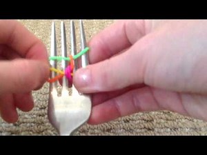 How to make a inverted fishtail loom band on a fork