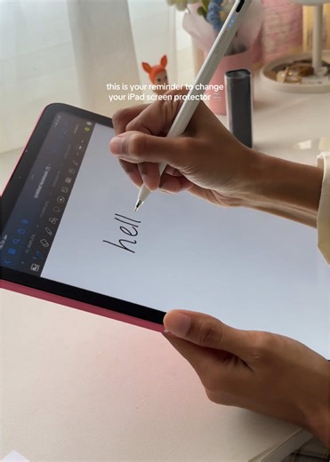 ipad refresh with me 🫧🫧🫧 paperlike is so satisfying to write and touch compared to matte! recommended for pencil user #ipad #ipadtips #asmr #satisfying #ipadkid #paperlike #screenprotector