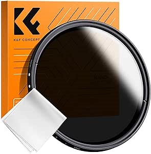 K&F Concept 40.5mm Neutral Density Filter, 40.5mm Slim Variable Fader ND Filter Adjustable ND2 to ND400 Filter + Cleaning Cloth