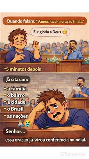 “Quando a oração final vira conferência mundial 😂🙏 | Todo culto é assim!” #shorts