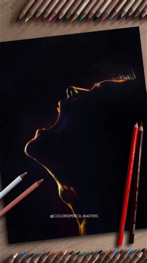 Colored Pencil Drawing Art Gallery | Colored pencil drawing by artist Art Hacker (Douyin) — a striking play of darkness and light, where glowing contours emerge from deep black... | Instagram