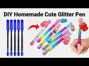 How to make Glitter Pen Keychain from waste materials/DIY gift Keychain/PenKeychaindiy/penDecoration