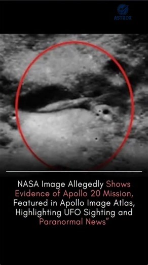 Astrox on Instagram: "Description for USA Audience (Apollo 20/UFO on Moon): ​Stop scrolling! This controversial image, allegedly from the Apollo 20 Mission, shows what looks like a massive, unidentifiable object—or perhaps an ancient, crashed spacecraft—on the lunar surface! 😱 ​For years, this footage has been a cornerstone of space conspiracy theories, claiming a secret joint US-Soviet mission to investigate an alien structure. Whether you believe the story or not, the image itself is absolute