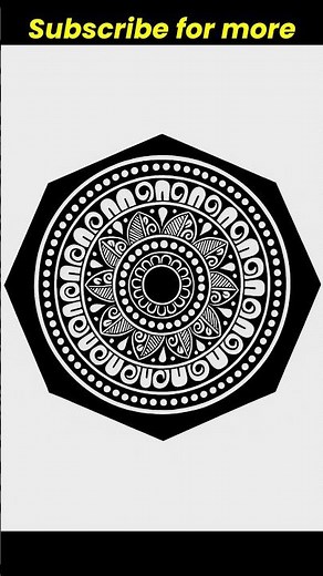 Easy Mandala Art for Beginners 🖤 | Home Rangoli Drawing | #Shorts