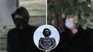 Police release CCTV in hunt for two suspects behind vandalism of Margaret Thatcher statue | LBC