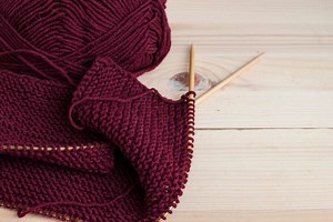 Knit This Easy Bias Garter Doll Blanket