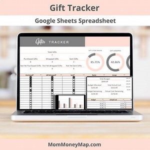 Gift Tracker Google Sheets Spreadsheet