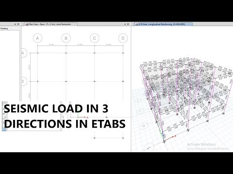 Procedure for applying seismic load in three directions in ETABS