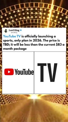 YouTube TV is officially launching a sports, only plan in 2026. The price is TBD; it will be less