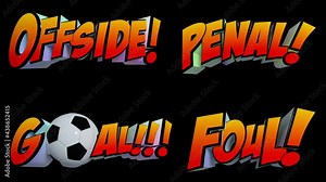 Awesome exploding football messages with Alpha Channel isolated mask in 4K