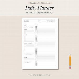 7 Day Printable Planner - Instant Download - Etsy Australia