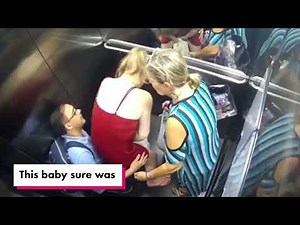 Amazing mom gives birth in an elevator