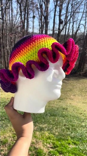 Neon Rainbow Wavy Bucket Hat