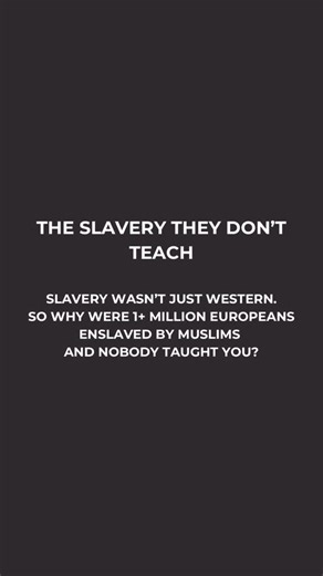 Middle East In Less Than 5 Minutes on Instagram: "Slavery didn’t begin - or end - with the West. For 1,300 years, millions of Africans and Europeans were enslaved under Muslim empires. Castration, erasure, silence. If you were never taught this, ask why. History doesn’t care about narratives. Full episode now streaming on podcast platforms #standwithisrael #stophamaslies #historyofislam #slavery #slaverystillexists"