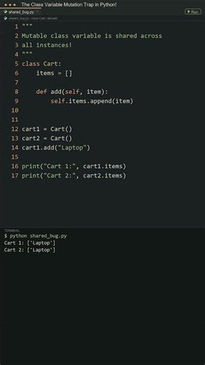 Stop Making This Python Class Variable Mistake! #python #oop #coding #developer