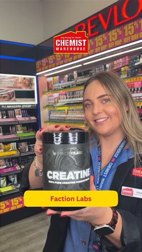 Faction Labs Creatine Monohydrate is versatile, seamless and super powerful. #chemistwarehousenewzealand #nz #factionlabs #creatine | Chemist Warehouse New Zealand