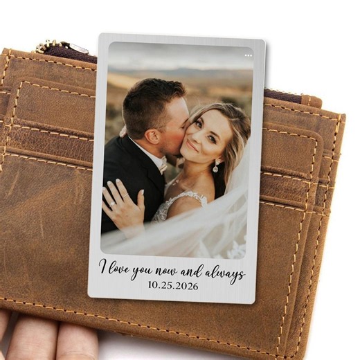 Custom Photo Wallet Insert, Personalized Metal Card, Anniversary Gift - Etsy