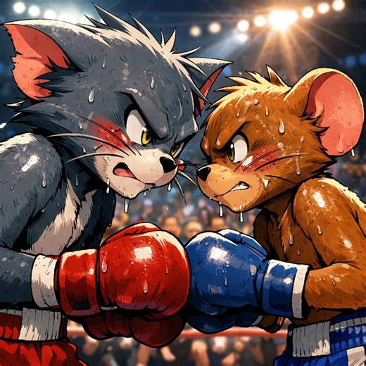 Tom and Jerry step into the boxing ring for their most intense battle ever. What starts as rivalry turns into a brutal, professional boxing match filled with power, speed, knockdowns, and pure determination. Both fighters push their limits until the fight reaches an unbelievable ending — a double knockout that shocks the crowd. An epic clash, mutual respect, and a dramatic finish you won’t forget #anime #animeedit #animation #animations #animationart #animationmeme #animationshorts #animationcha