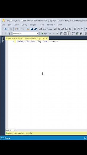 SQL DISTINCT Keyword | Remove Duplicate Values | SELECT DISTINCT City Example#sql#databasemanagement