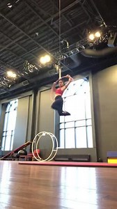 Aerialist Shows off Amazing Skill Using Hanging Hoop