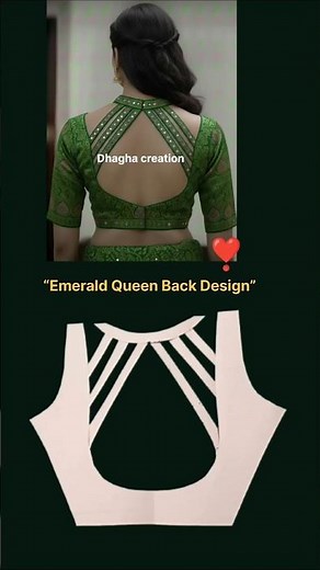Green stylish back neck blouse design ✨Perfect for wedding & festive look 💚