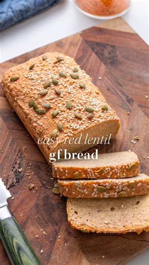 Easiest Red Lentil Bread Recipe Only 6 ingredients, no kneading, no yeast, and completely gluten-free. This red lentil bread packs 70 g of protein and 45 g of fiber per loaf, all for less than $5. Just soak, blend, bake, and you've got a high-protein, gluten-free bread that's better than anything from the store. Recipe in the comments ⬇️ #glutenfreebread #lentilbread #healthyrecipes #plantbased #highprotein | Plantbaes
