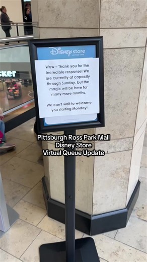 Disney Store Ross Park Mall: Opening Weekend Virtual Queue Update