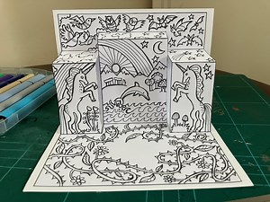 Unicorn Magic Pop-up Birthday Card: DIY Colouring Template (printable PDF Card & Envelope) - Etsy Australia
