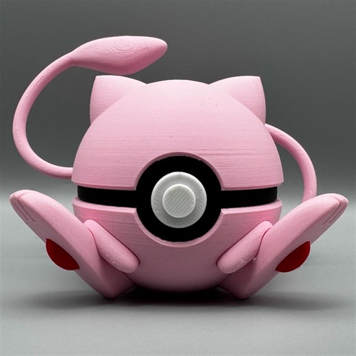 3D Printed Mew Pokeball Figure – Pink Anime Gamer Decor - Etsy