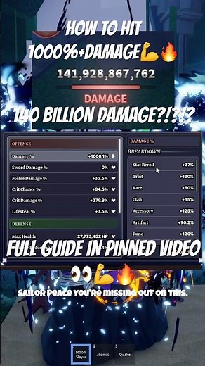 140 BILLION DAMAGE IN SAILOR PIECE ROBLOX!!! How to increase your DAMAGE!!!💪🔥 #sailorpiece #roblox